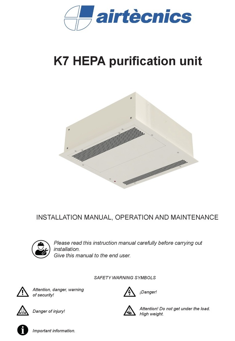 Airtecnics K7 770 HEPA INSTALLATION MANUAL, OPERATION AND MAINTENANCE Airtecnics K7 770 HEPA INSTALLATION MANUAL, OPERATION AND MAINTENANCE