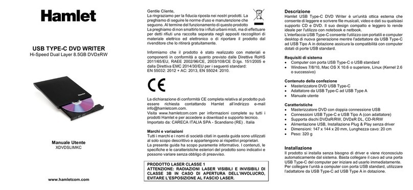 Hamlet XDVDSLIMKC user manual