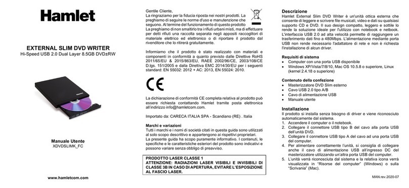 Hamlet XDVDSLIMK_FC user manual