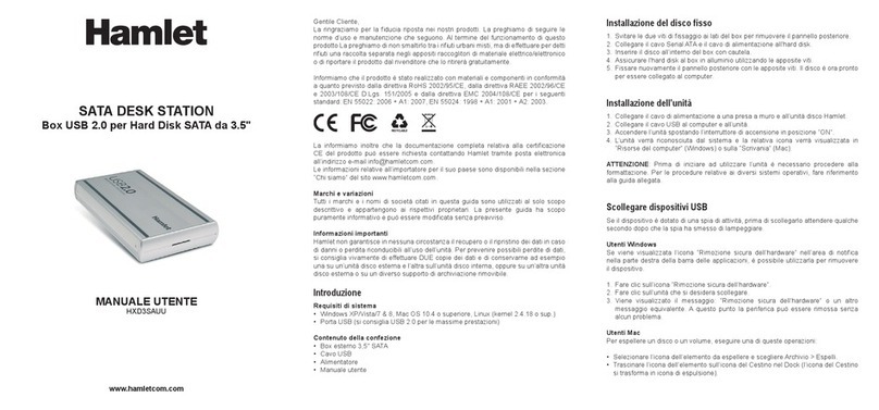 Hamlet HXD3SAUU User manual Hamlet HXD3SAUU User manual
