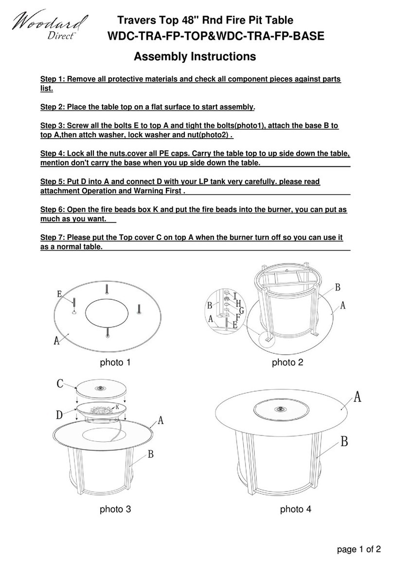 Woodard Direct WDC-TRA-FP-TOP Assembly instructions Woodard Direct WDC-TRA-FP-TOP Assembly instructions