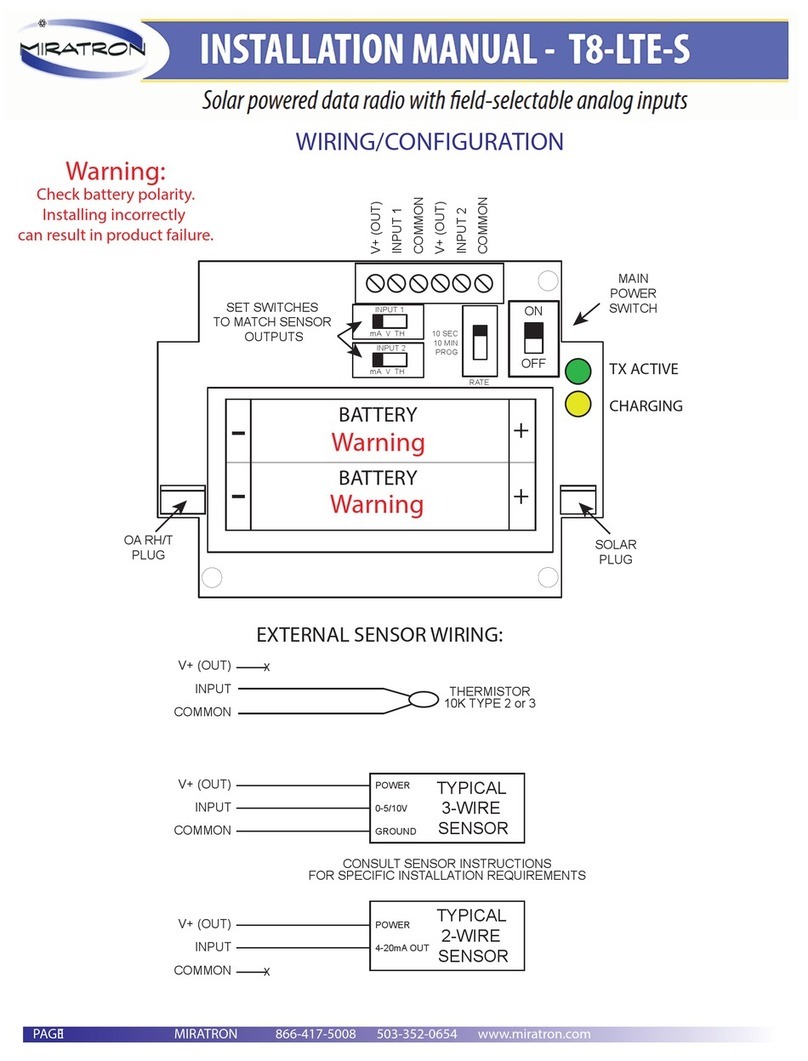 Miratron T8-LTE-S installation manual