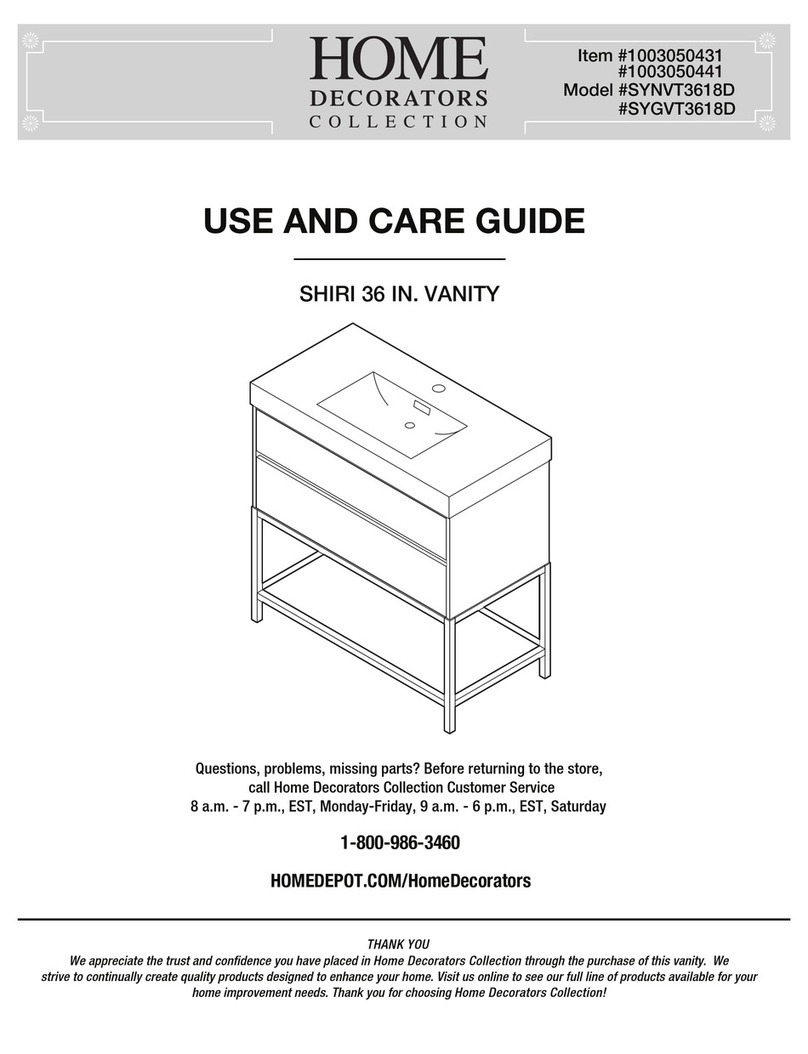 Home Decorators Collection SHIRI SYNVT3618D Use and care guide