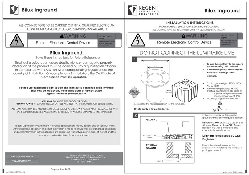 Regent Lighting Solutions Bilux Inground installation instructions