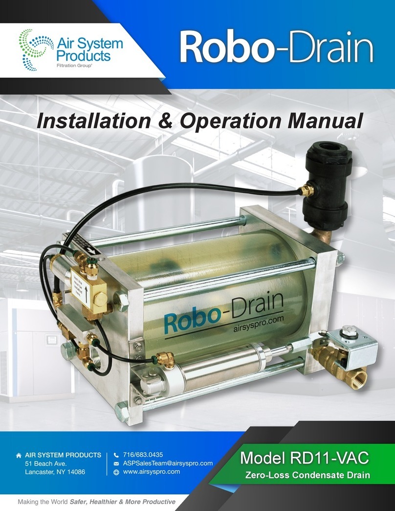 Filtration Group Air System Products Robo-Drain RD11-VAC User manual Filtration Group Air System Products Robo-Drain RD11-VAC User manual
