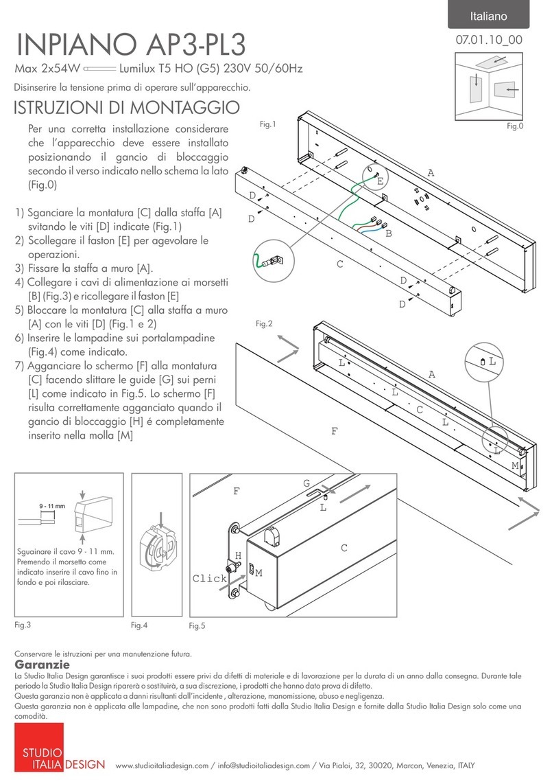 Studio Italia Design INPIANO AP3-PL3 Mounting instructions