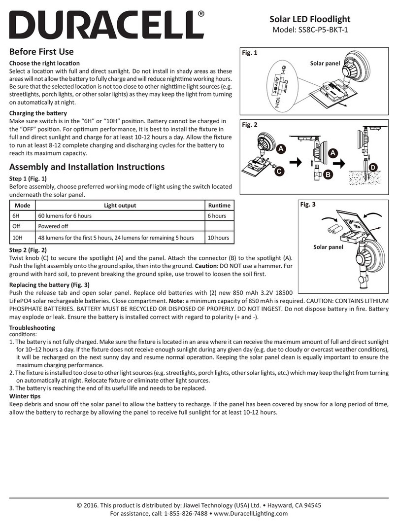 Duracell SS8C-P5-BKT-1 quick start guide