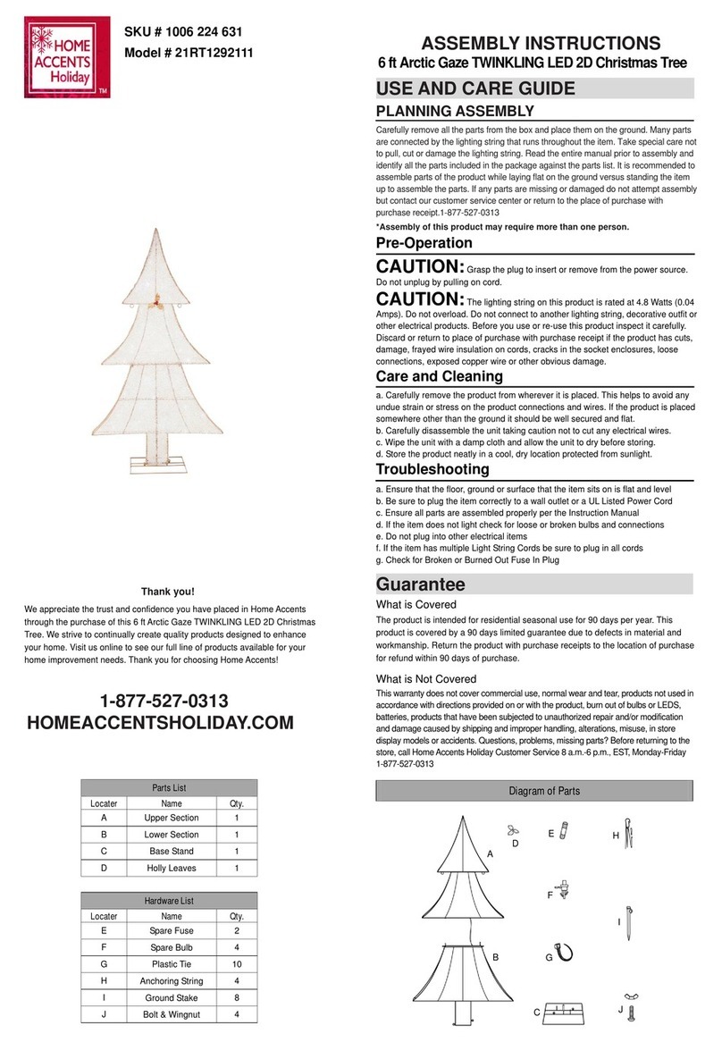 Home Accents Holiday 21RT1292111 Assembly instructions