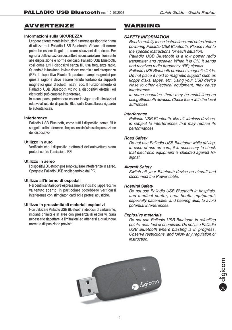 Digicom Palladio USB Bluetooth User manual Digicom Palladio USB Bluetooth User manual