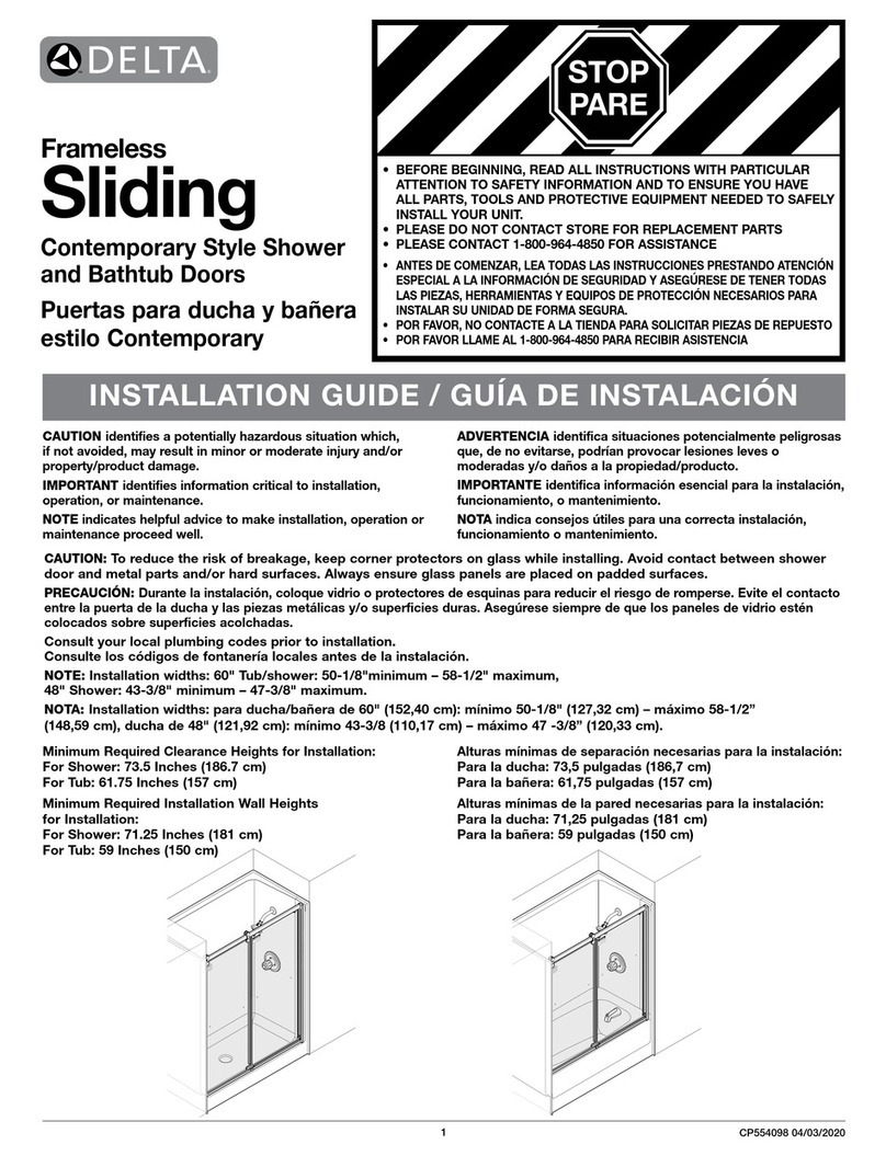 Delta Frameless Sliding User manual