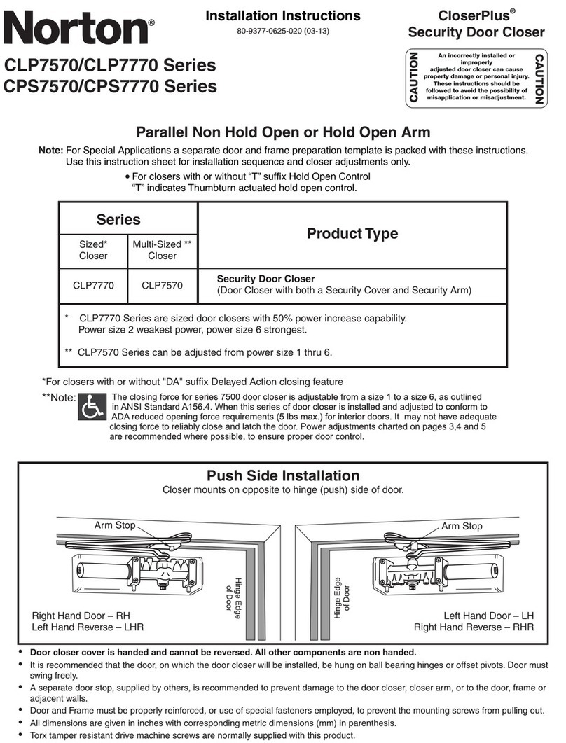 Norton CloserPlus CLP7570 Series installation instructions