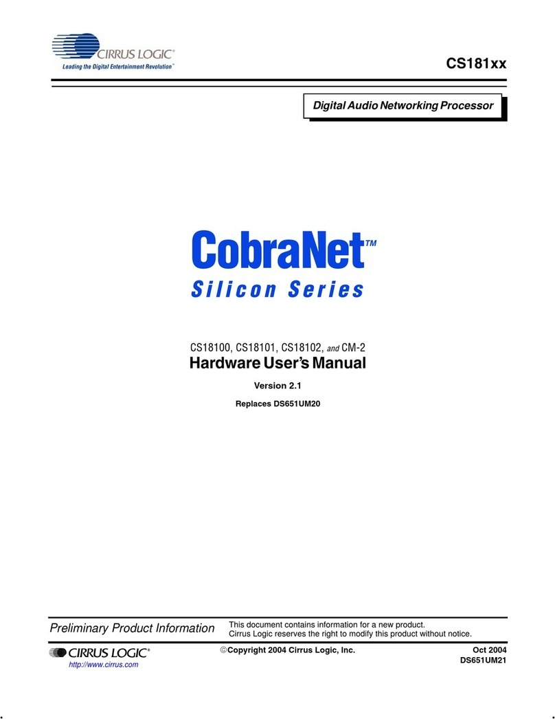 Cirrus Logic CobraNet Silicon Series Hardware user manual Cirrus Logic CobraNet Silicon Series Hardware user manual