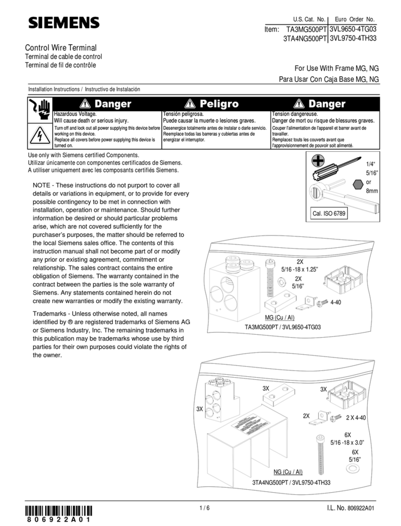 Siemens TA3MG500PT manual