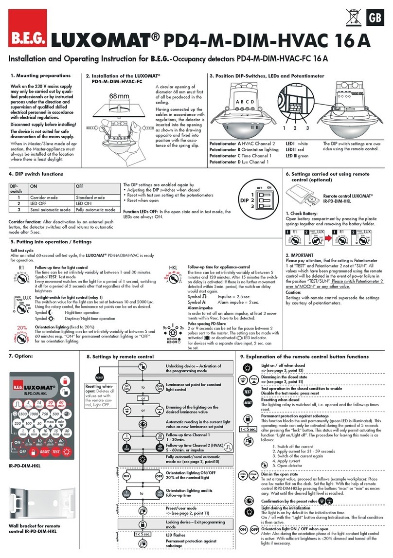B.E.G. LUXOMAT PD4-M-DIM-HVAC 16A User guide
