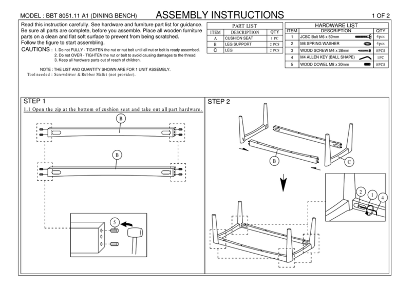 Baxton Studio DINING BENCH BBT 8051.11 A1 User manual Baxton Studio DINING BENCH BBT 8051.11 A1 User manual