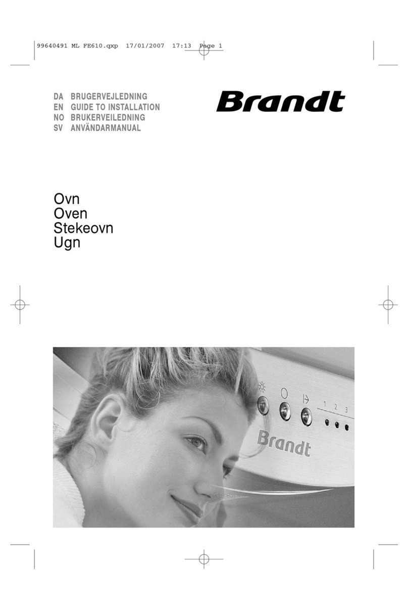 Brandt FE610-ML Guide to installation