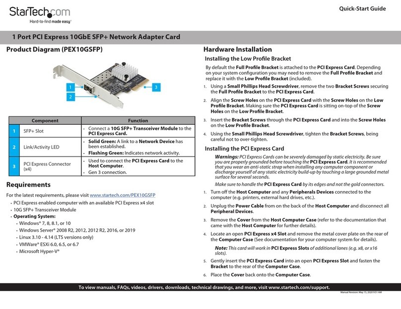 StarTech.com PEX10GSFP User manual