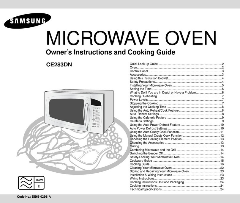 Samsung CE283DN Owner's instructions and cooking guide