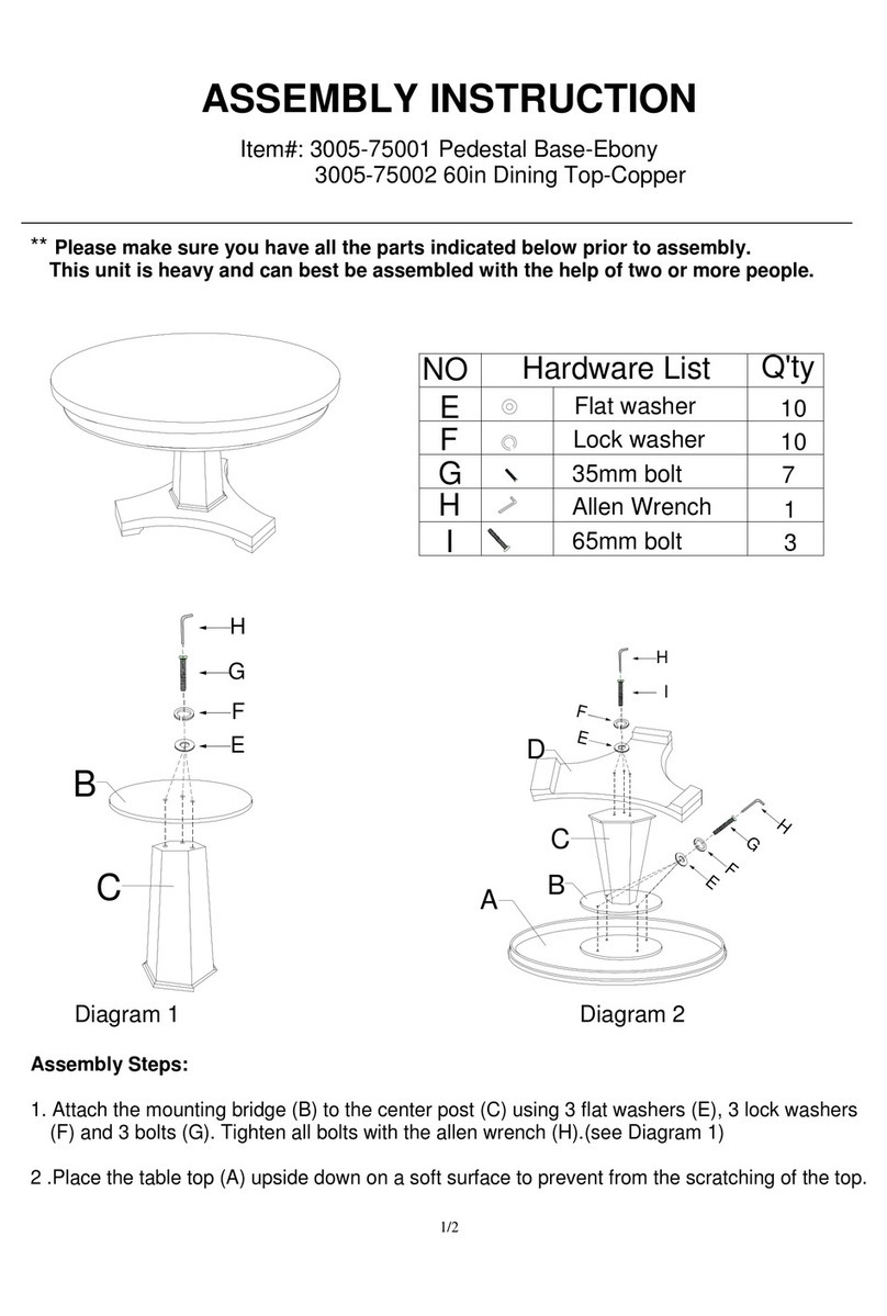 Hooker Furniture 3005-75001 Assembly instruction