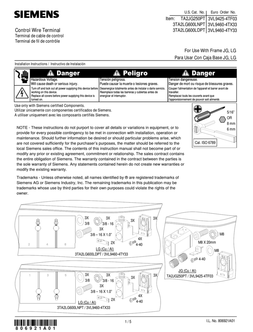 Siemens TA2JG250PT User manual