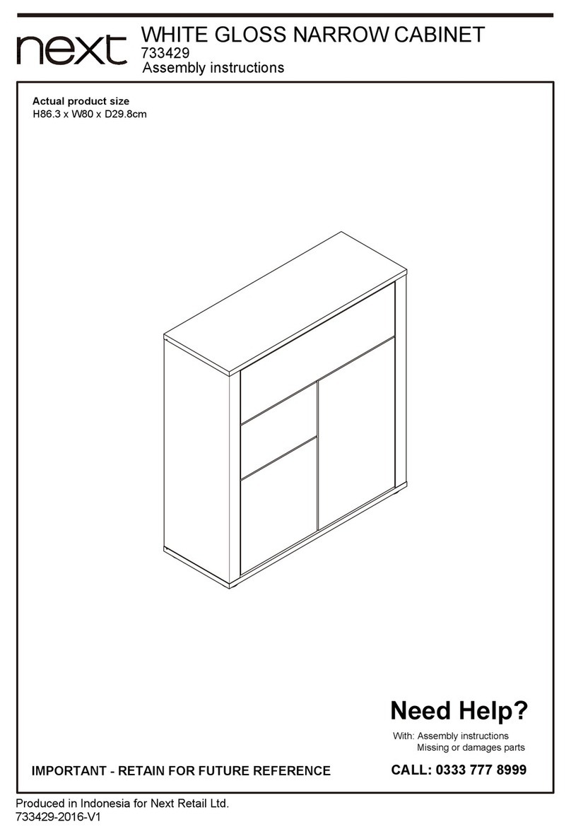 Next WHITE GLOSS NARROW CABINET 733429 User manual Next WHITE GLOSS NARROW CABINET 733429 User manual