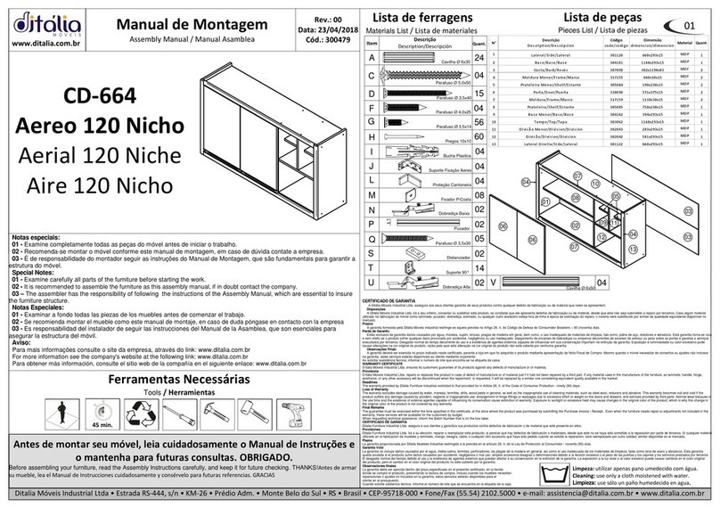 DITALIA CD-664 Assembly manual DITALIA CD-664 Assembly manual