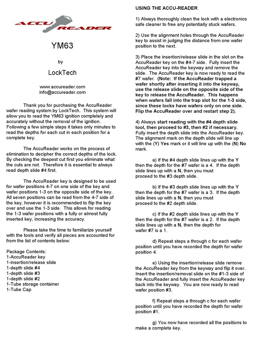 LockTech AccuReader YM63 User manual
