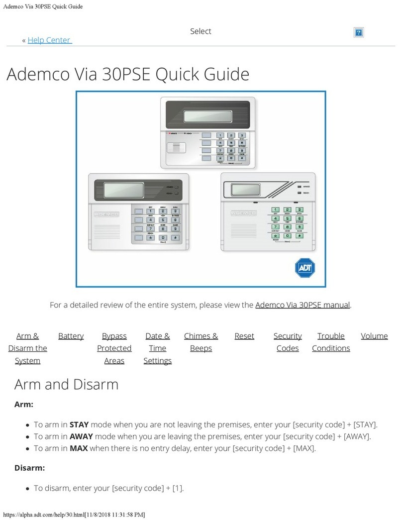 ADEMCO VIA-30PSE User manual