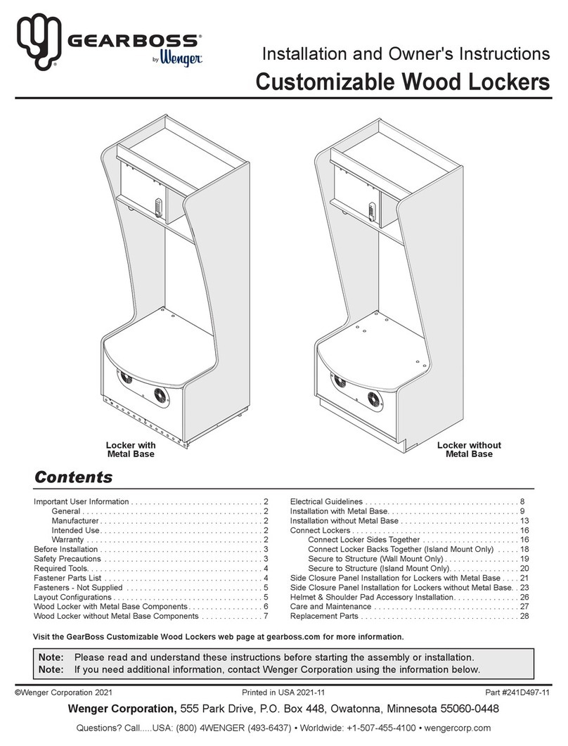 Wenger Gearboss Customizable Wood Lockers User manual
