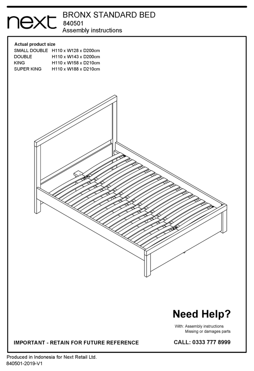 Next BRONX STANDARD BED 840501 User manual