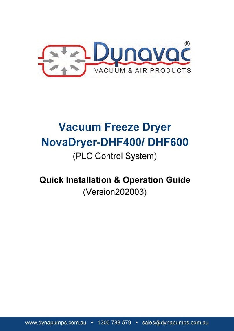 DYNAVAC NovaDryer-DHF400 Quick installation & operation guide