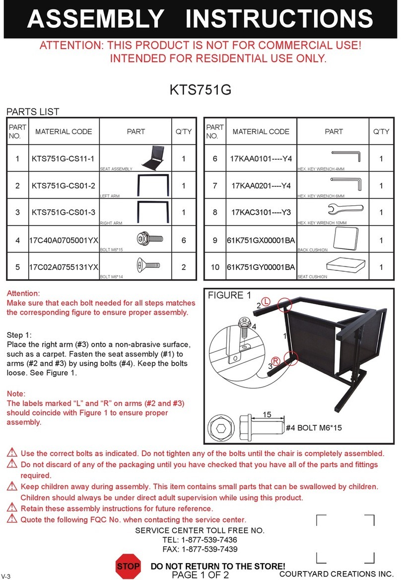 Courtyard Creations KTS751G User manual