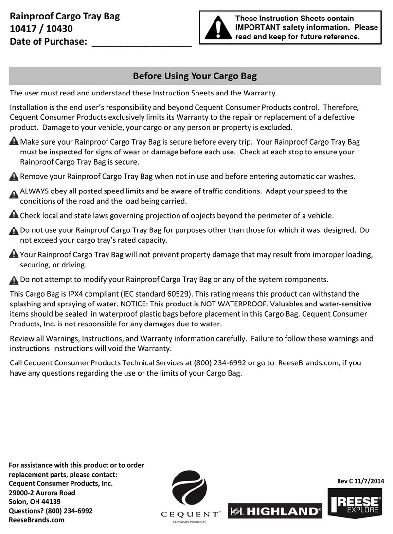Cequent Rainproof Cargo Tray Bag Instruction sheets