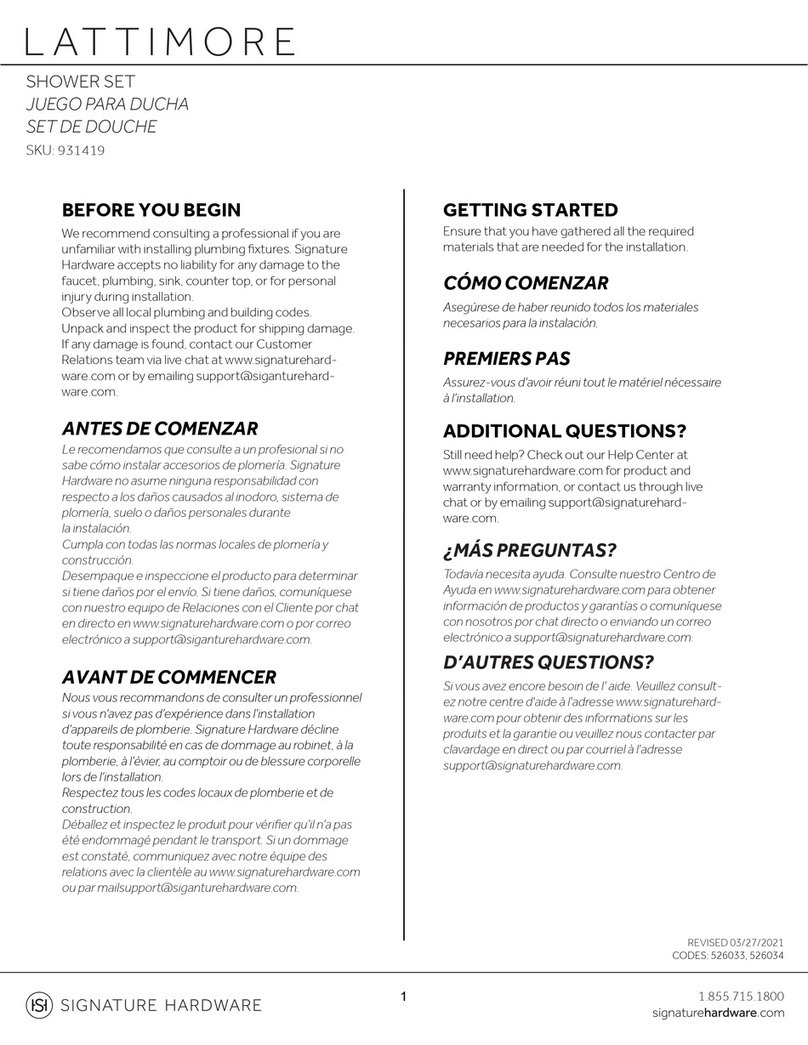 Signature Hardware LATTIMORE 931419 User manual