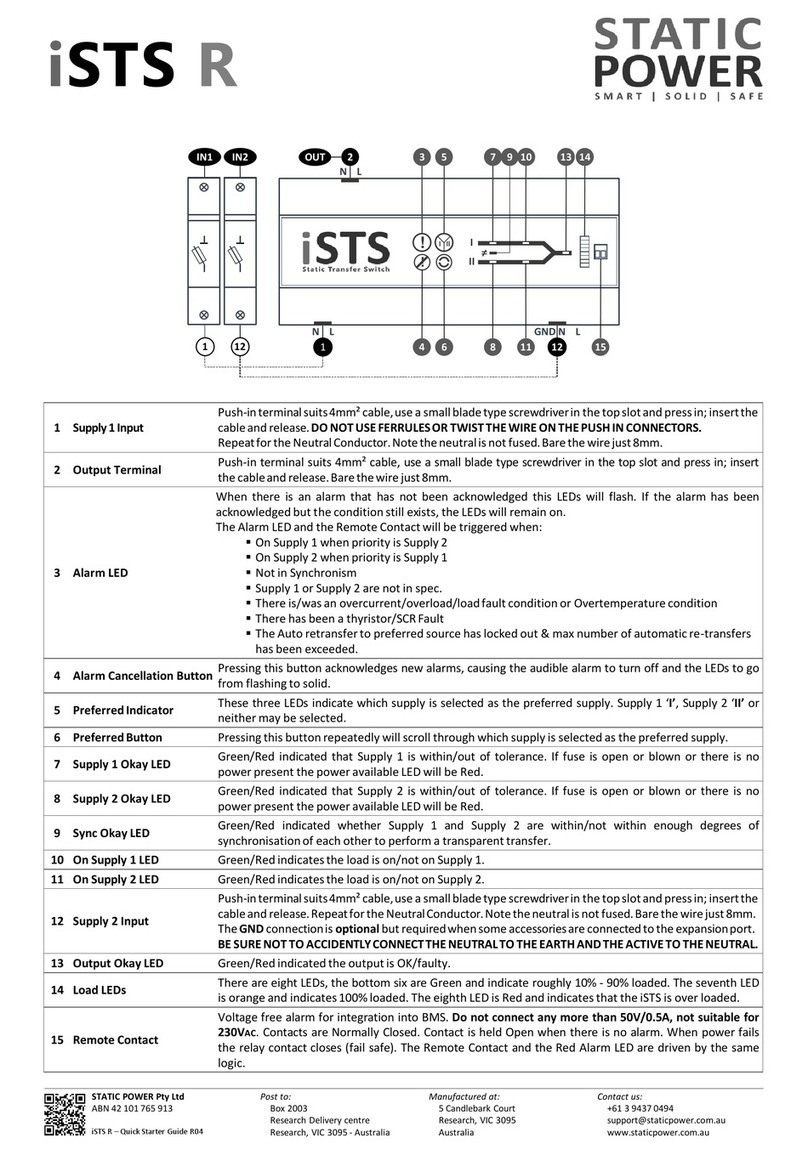 Static Power iSTS R quick start guide
