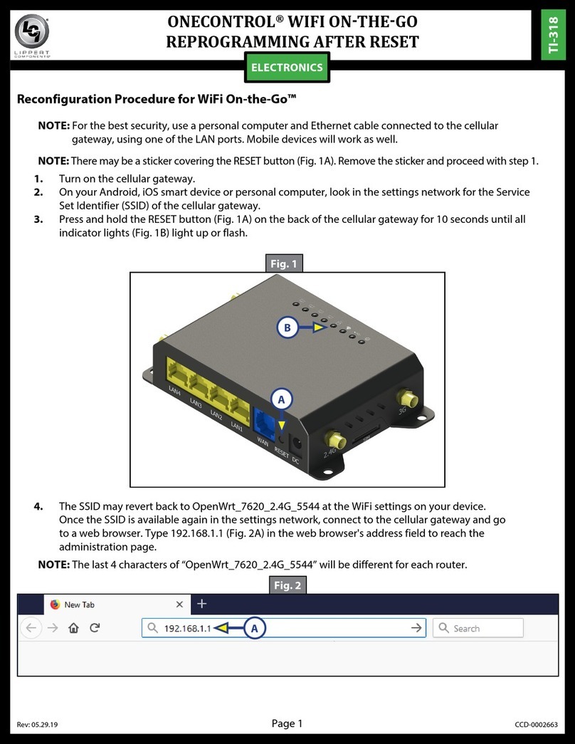 Lippert Components ONECONTROL WIFI ON-THE-GO quick start guide
