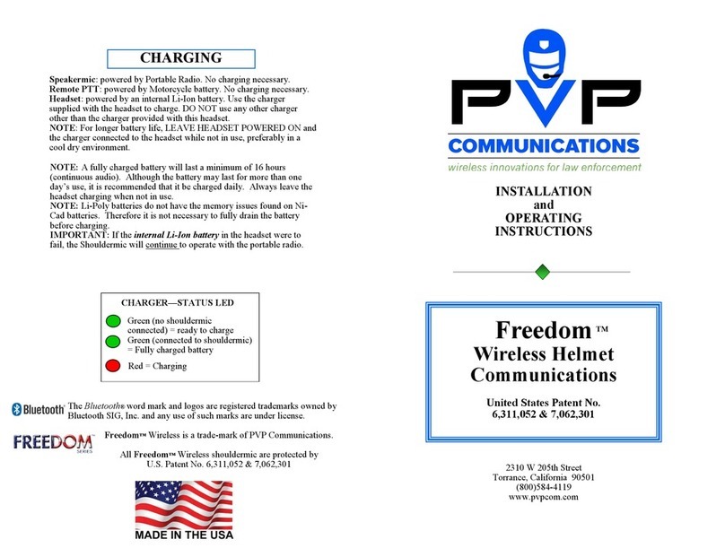 PVP Communications Freedom Series Installation and operating instructions