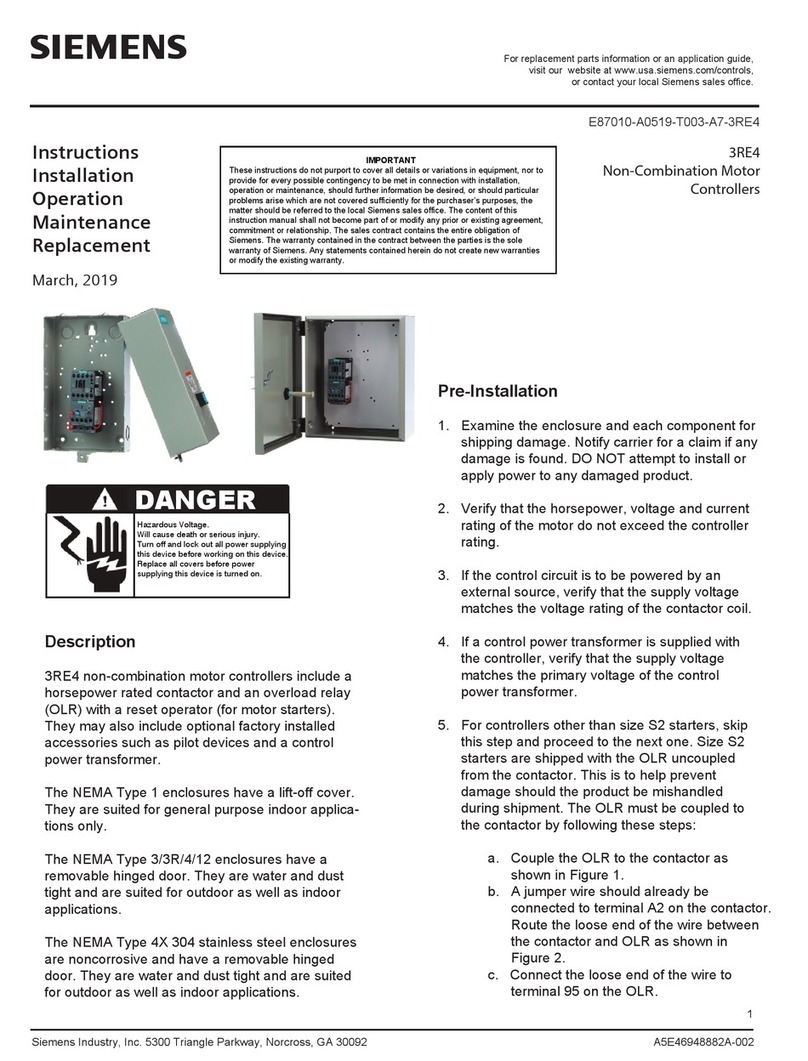 Siemens 3RE4 User manual