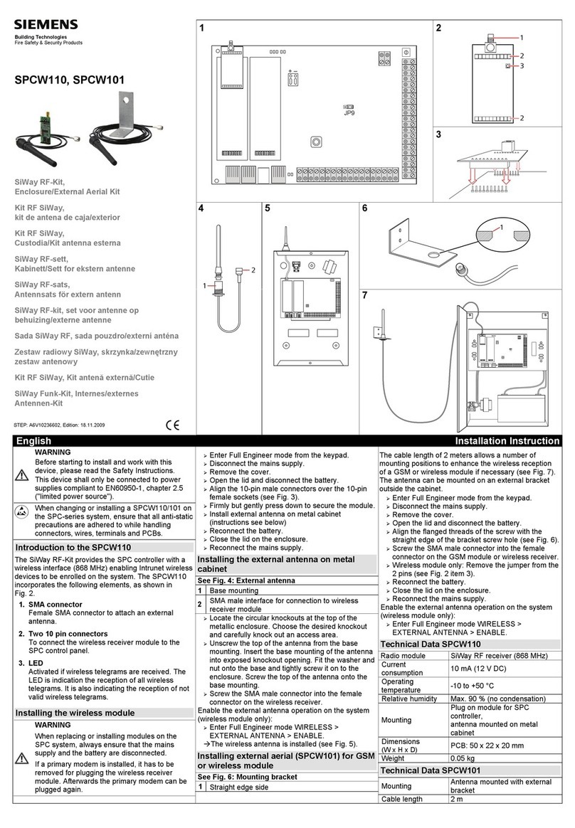 Siemens SPCW110 quick start guide