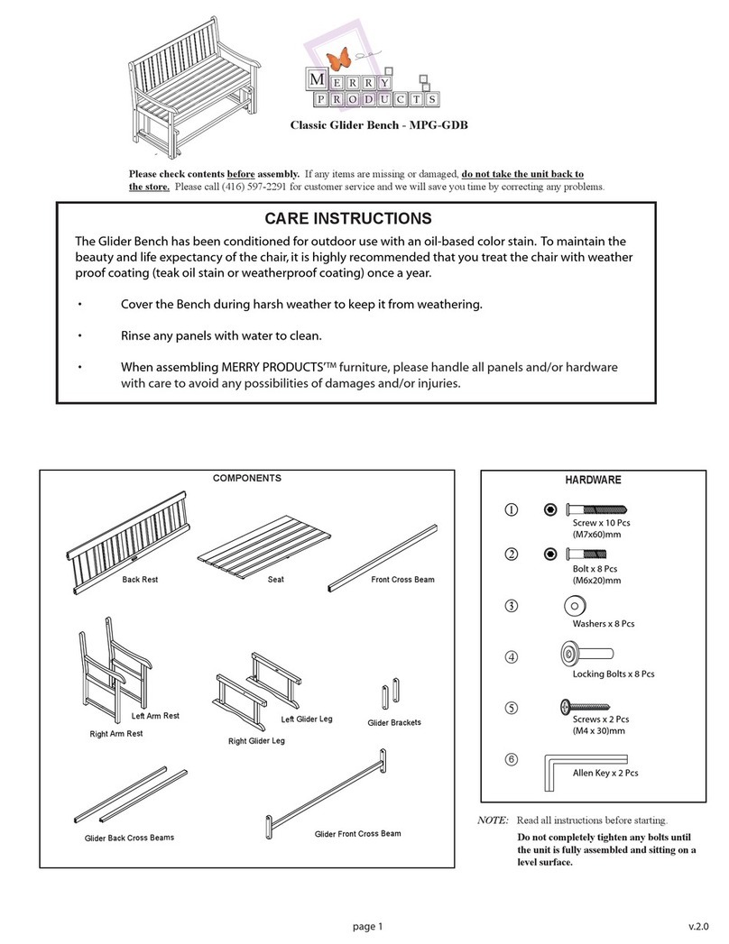 Merry Products MPG-GDB Care Instructions Merry Products MPG-GDB Care Instructions