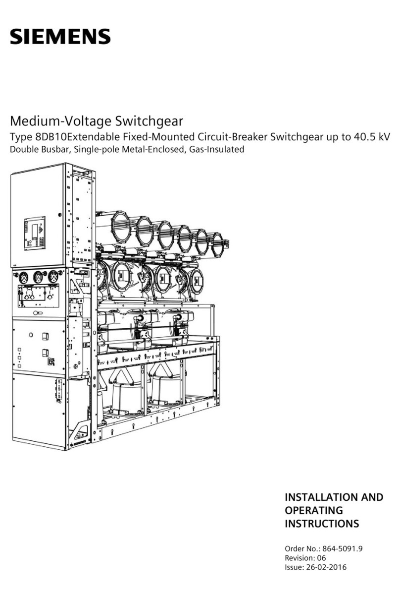 Siemens 8DB10 Installation and operating instructions