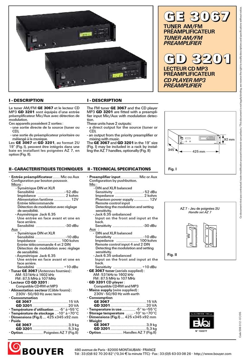 Bouyer GE 3067 User manual