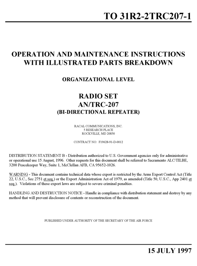 Racal Instruments AN/TRC-207 Troubleshooting guide