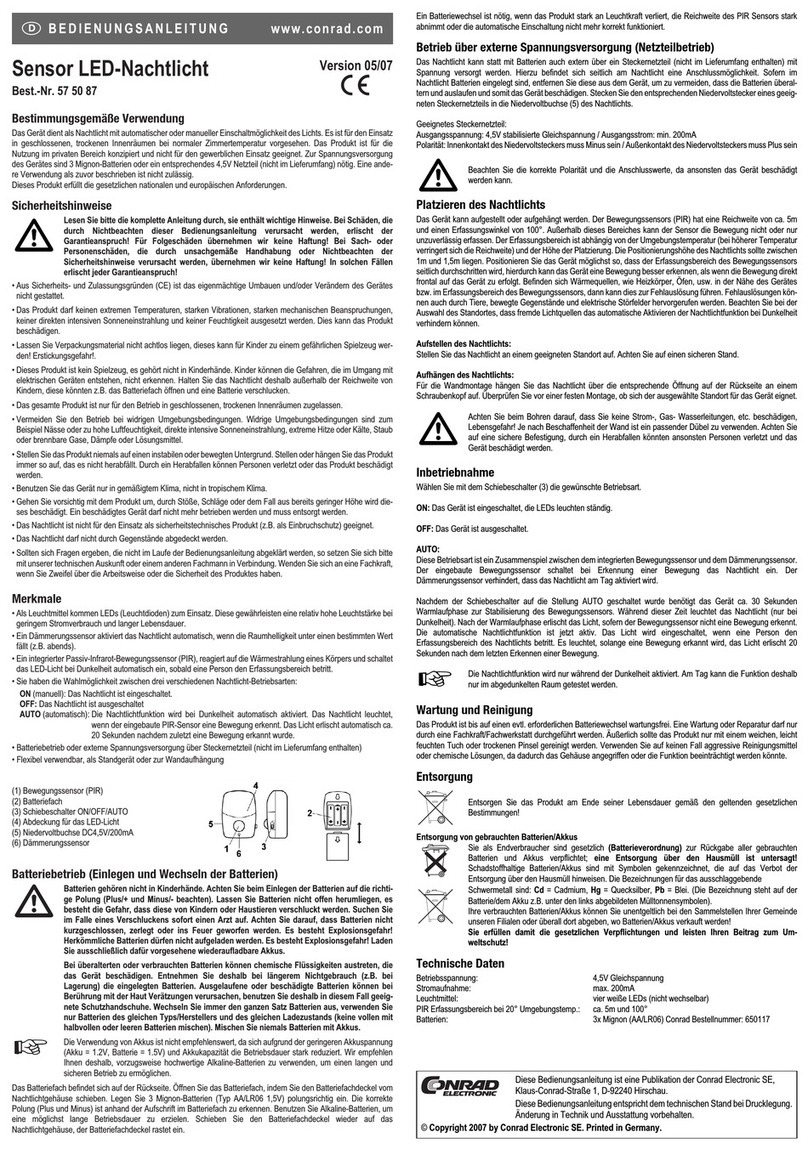 Conrad 57 50 87 User manual
