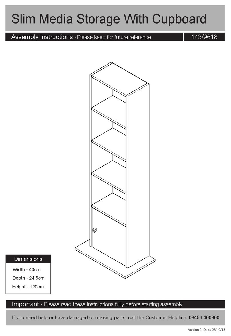 Argos Slim Media Storage With Cupboard 143/9618 Assembly instructions