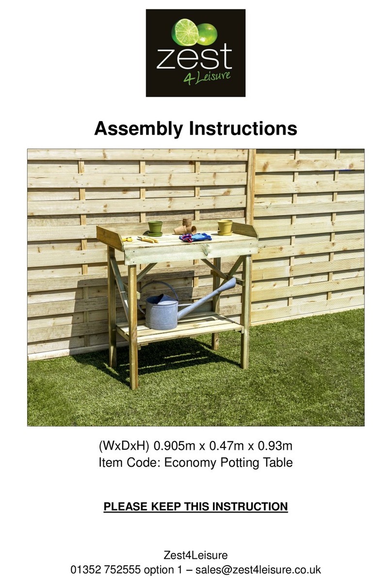 Zest 4 Leisure Economy Potting Table User manual