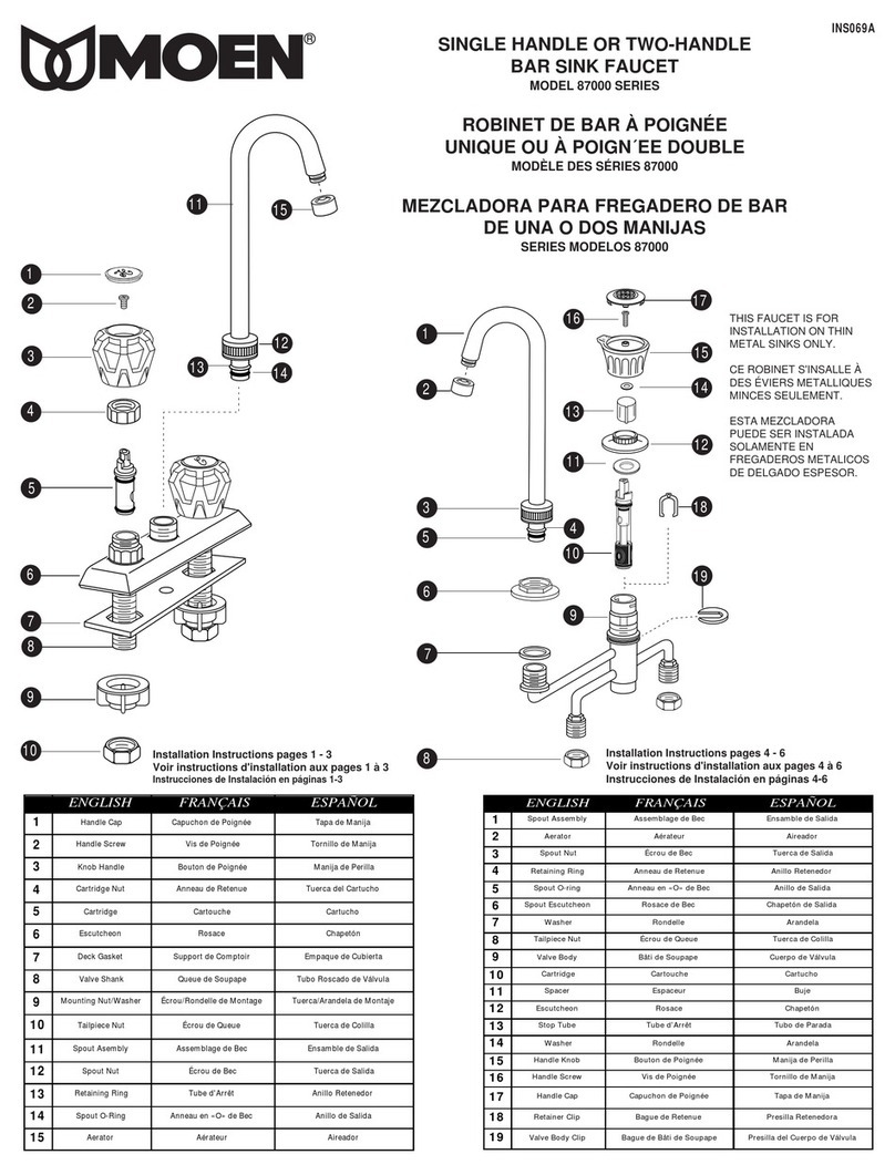 Moen 87000 Series quick start guide