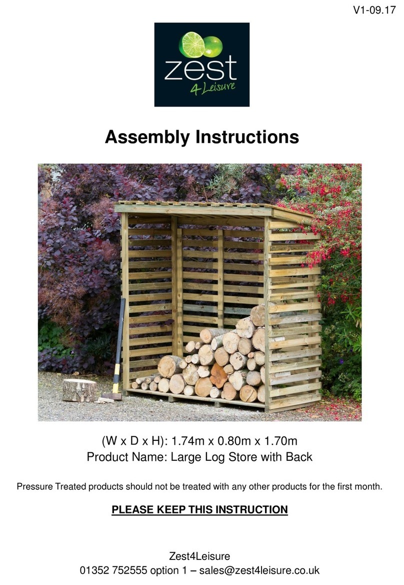 Zest 4 Leisure Large Log Store with Back User manual Zest 4 Leisure Large Log Store with Back User manual
