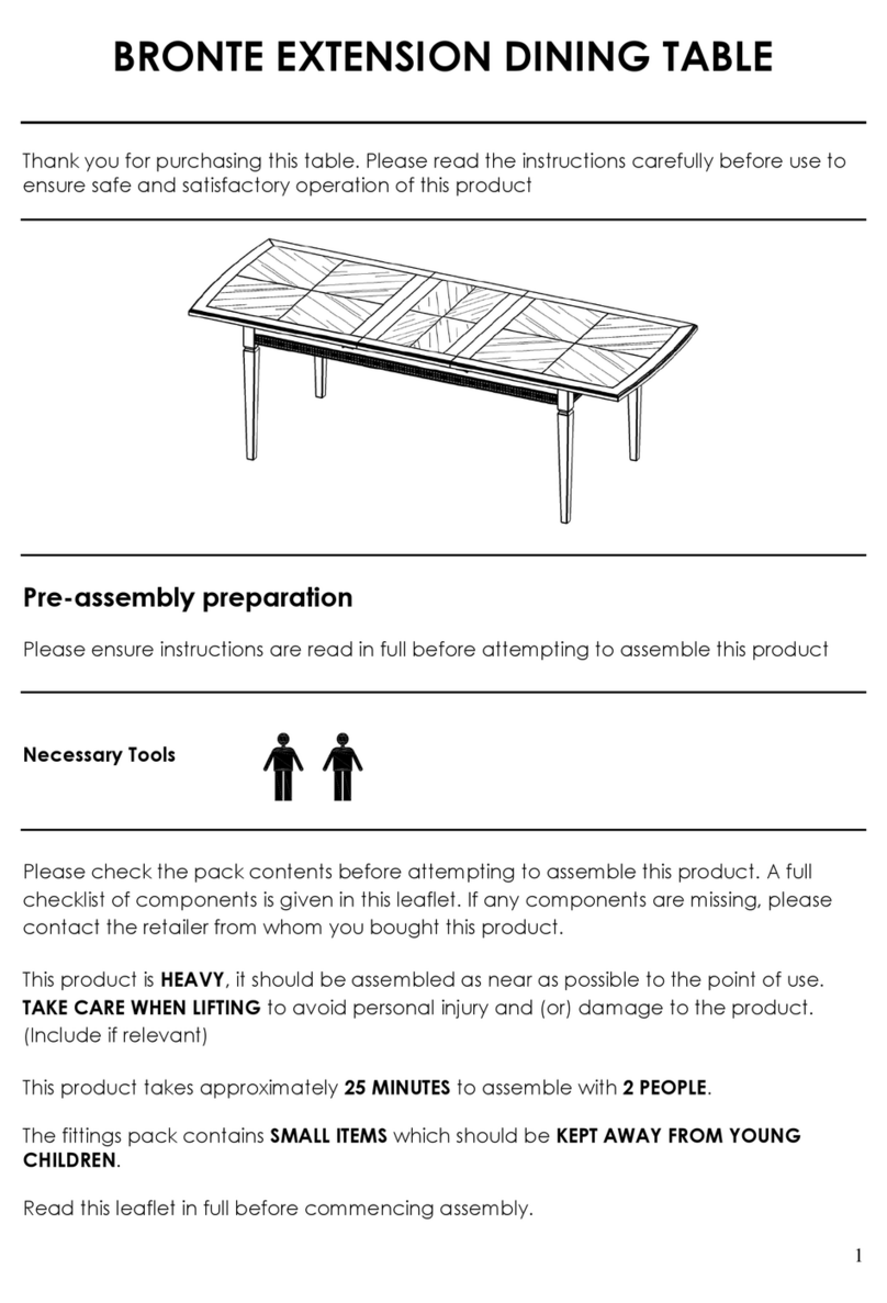 John Lewis BRONTE EXTENSION DINING TABLE quick start guide