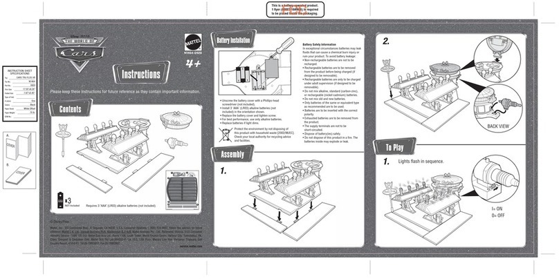 Mattel THE WORLD OF CARS N1464 User manual Mattel THE WORLD OF CARS N1464 User manual